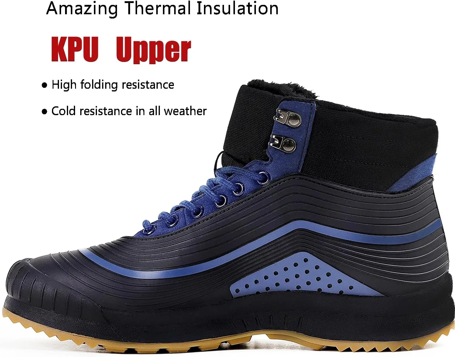 ulogu Snow Boots for Men Women丨Insulated Waterproof Fur Lined Booties丨Non Slip Lightweight Winter Shoes