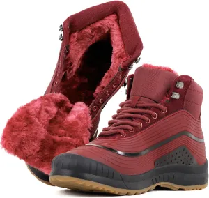 ulogu Snow Boots for Men Women丨Insulated Waterproof Fur Lined Booties丨Non Slip Lightweight Winter Shoes