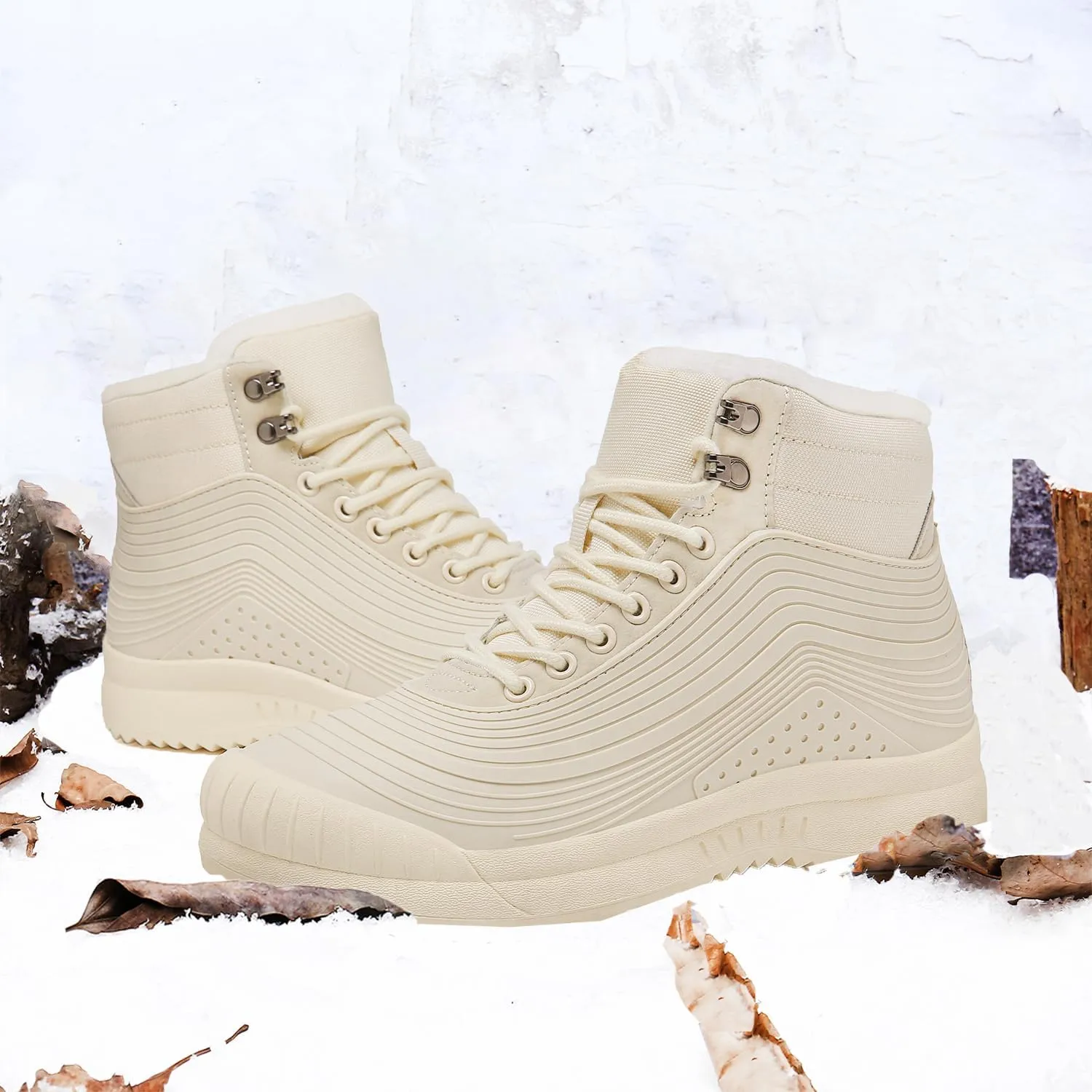 ulogu Snow Boots for Men Women丨Insulated Waterproof Fur Lined Booties丨Non Slip Lightweight Winter Shoes