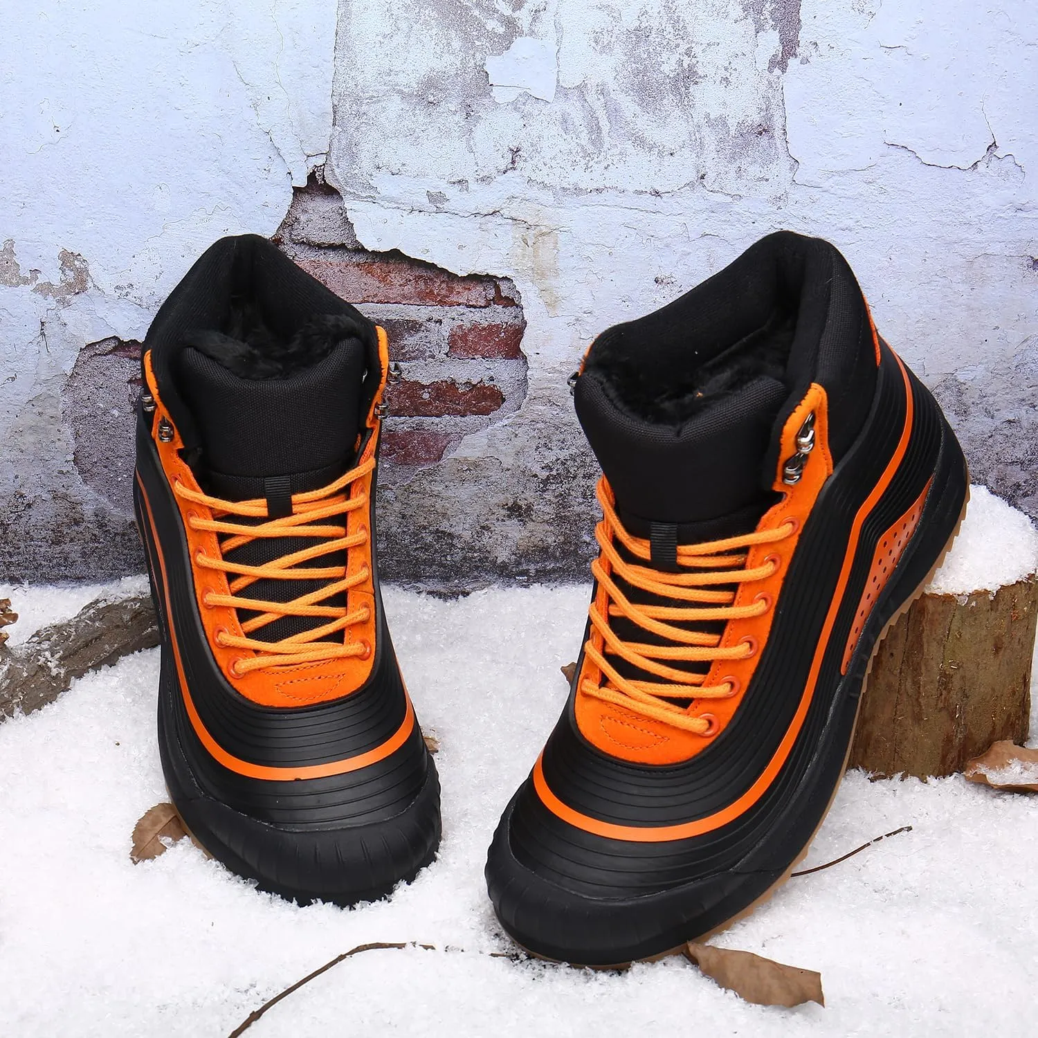 ulogu Snow Boots for Men Women丨Insulated Waterproof Fur Lined Booties丨Non Slip Lightweight Winter Shoes