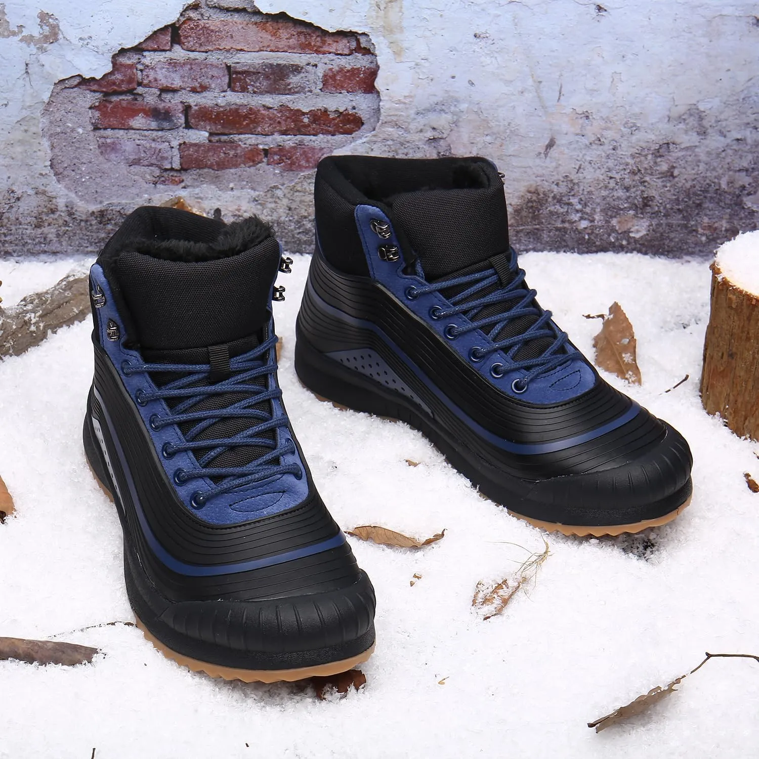 ulogu Snow Boots for Men Women丨Insulated Waterproof Fur Lined Booties丨Non Slip Lightweight Winter Shoes