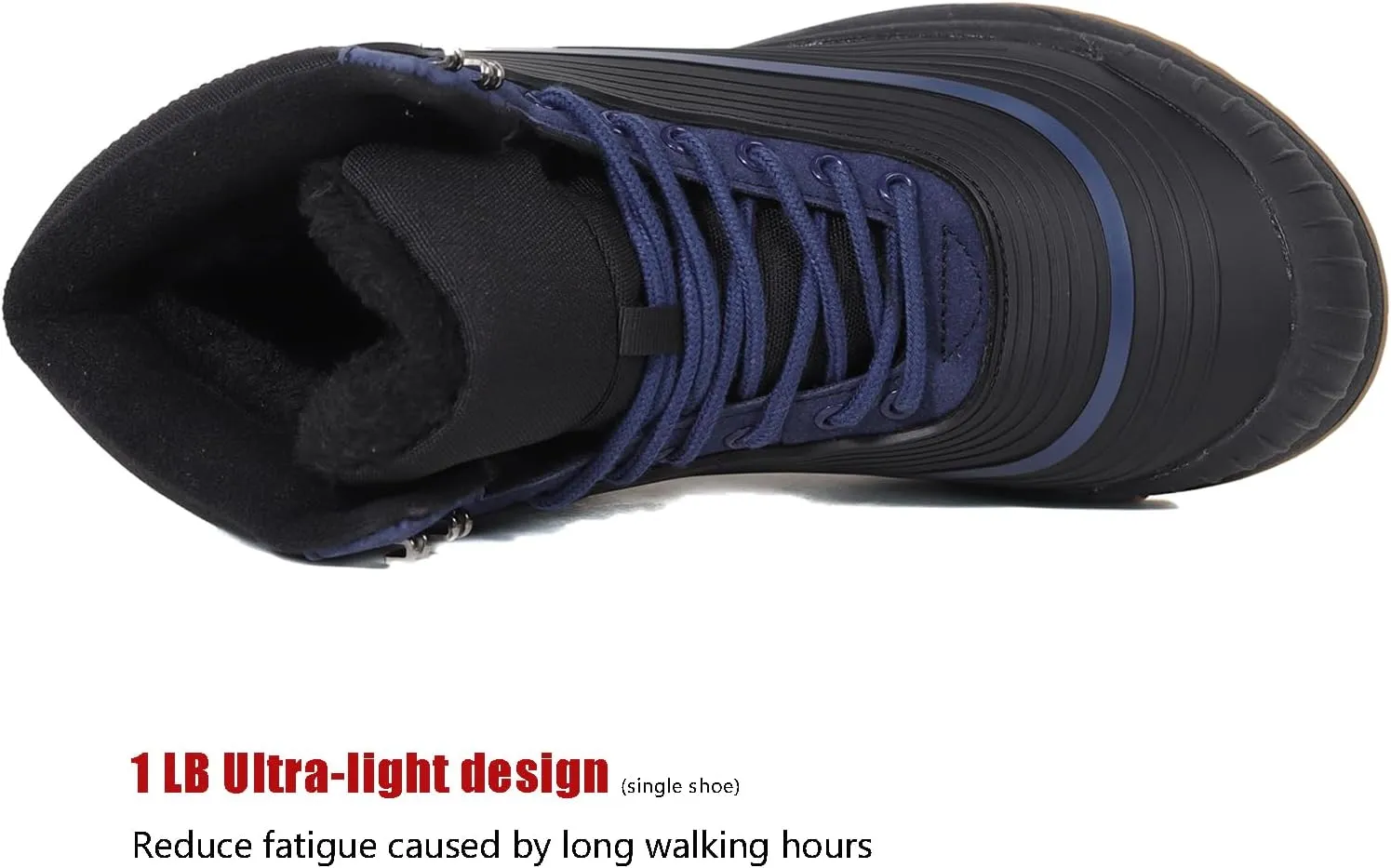 ulogu Snow Boots for Men Women丨Insulated Waterproof Fur Lined Booties丨Non Slip Lightweight Winter Shoes