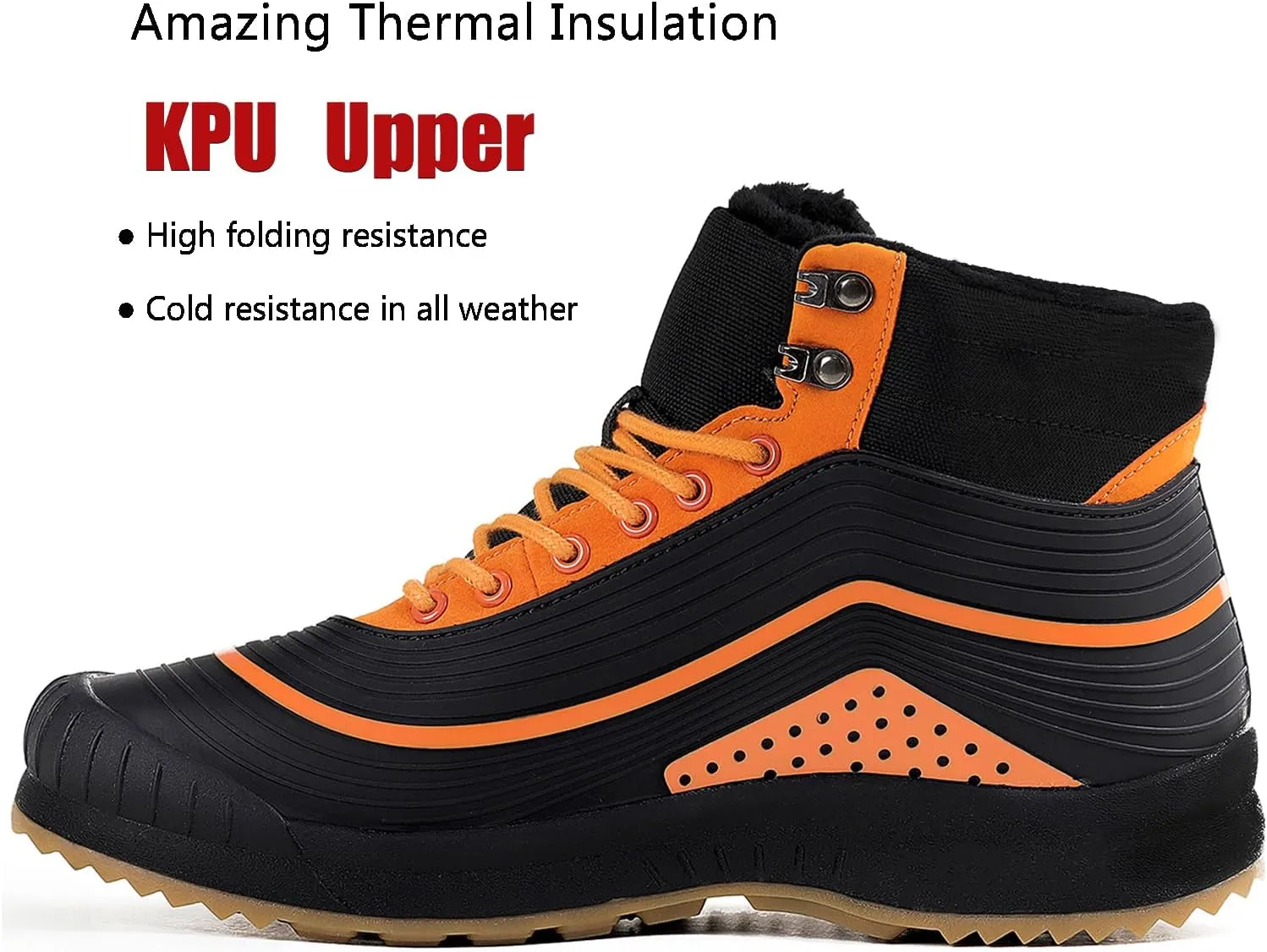 ulogu Snow Boots for Men Women丨Insulated Waterproof Fur Lined Booties丨Non Slip Lightweight Winter Shoes