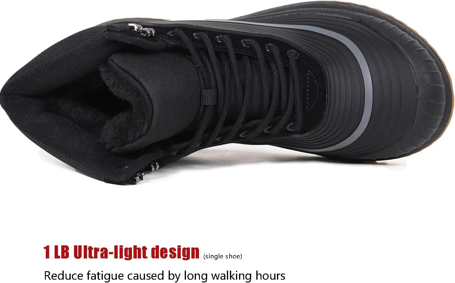 ulogu Snow Boots for Men Women丨Insulated Waterproof Fur Lined Booties丨Non Slip Lightweight Winter Shoes