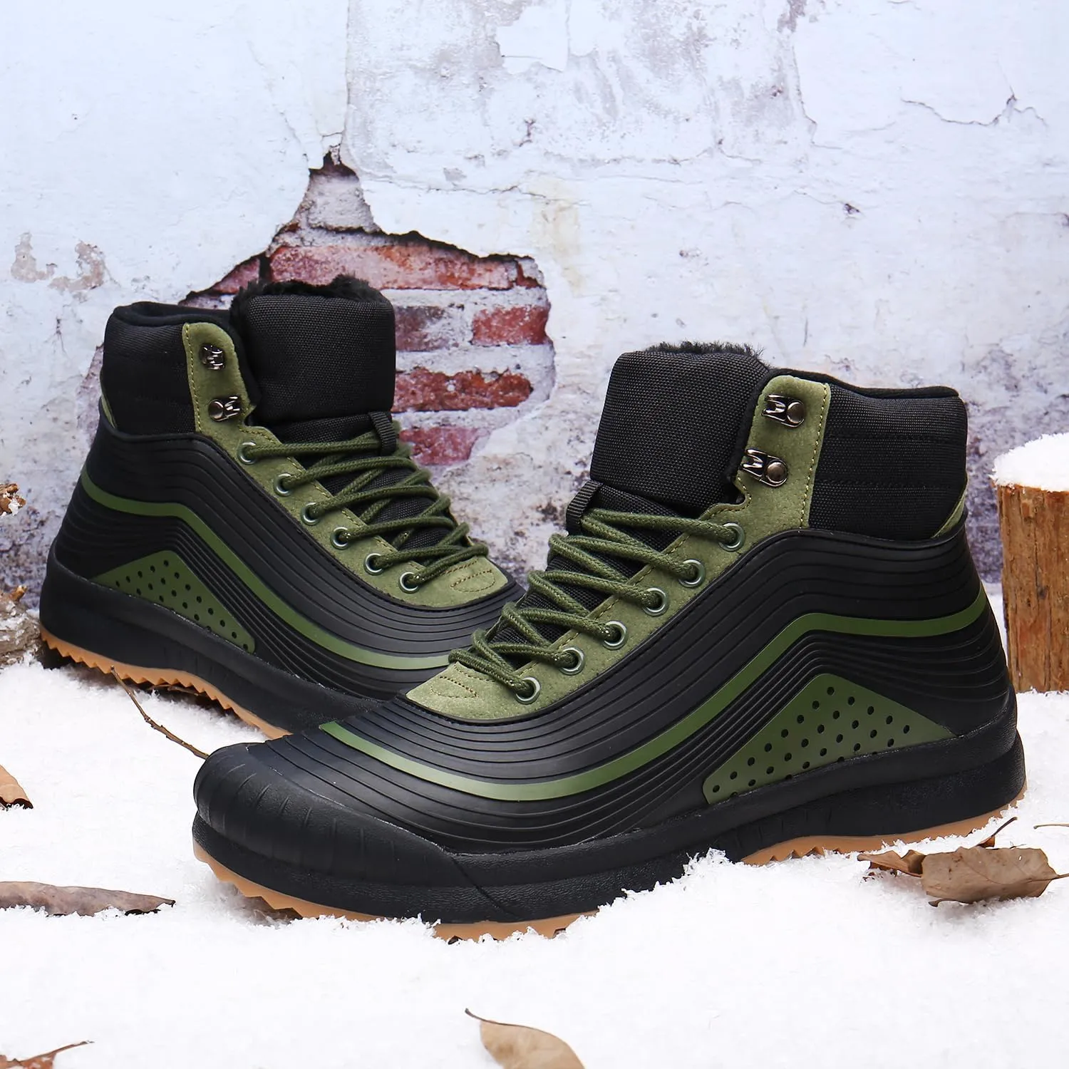 ulogu Snow Boots for Men Women丨Insulated Waterproof Fur Lined Booties丨Non Slip Lightweight Winter Shoes