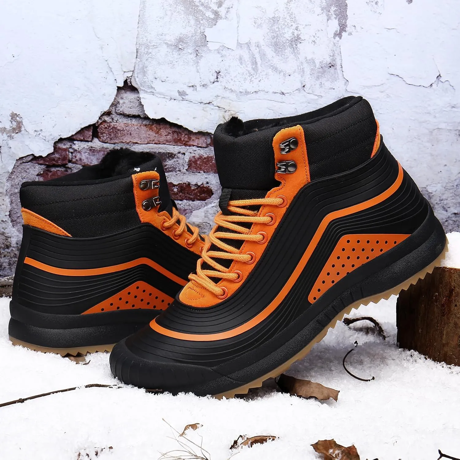 ulogu Snow Boots for Men Women丨Insulated Waterproof Fur Lined Booties丨Non Slip Lightweight Winter Shoes