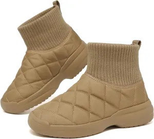ulogu Snow Boots for Men Women丨Insulated Waterproof Fur Lined Booties丨Non Slip Lightweight Winter Shoes