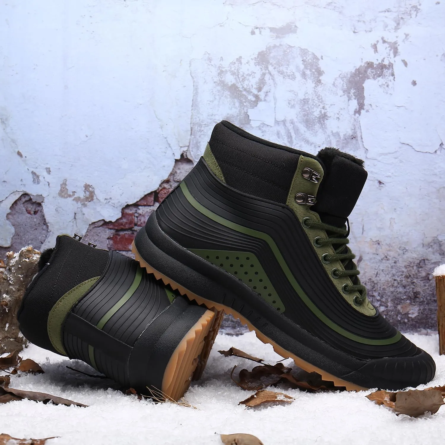 ulogu Snow Boots for Men Women丨Insulated Waterproof Fur Lined Booties丨Non Slip Lightweight Winter Shoes