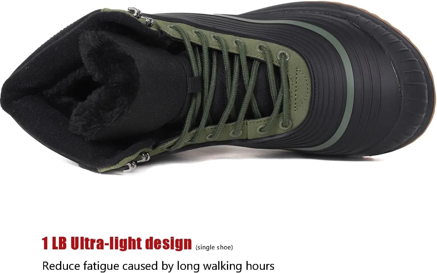ulogu Snow Boots for Men Women丨Insulated Waterproof Fur Lined Booties丨Non Slip Lightweight Winter Shoes