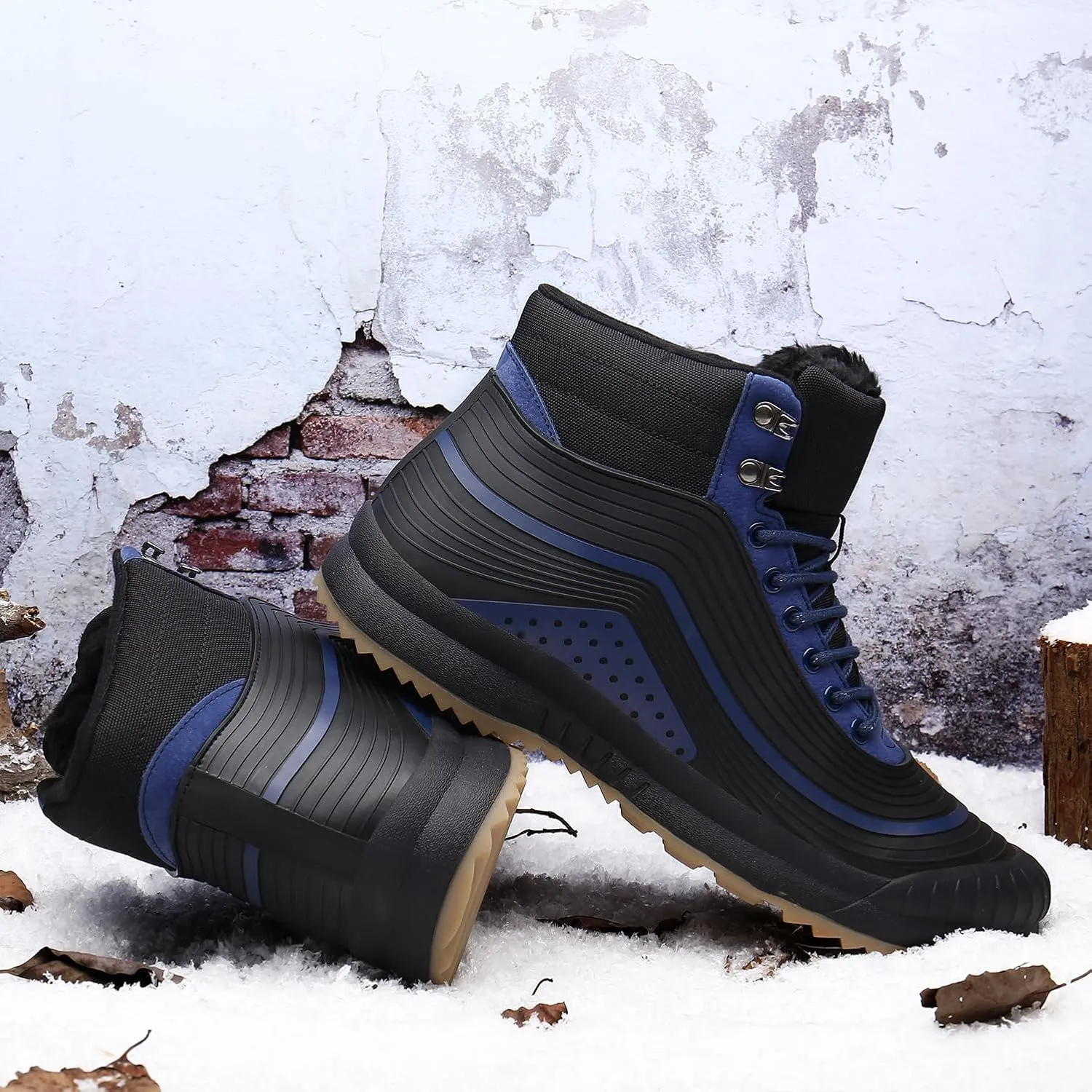 ulogu Snow Boots for Men Women丨Insulated Waterproof Fur Lined Booties丨Non Slip Lightweight Winter Shoes