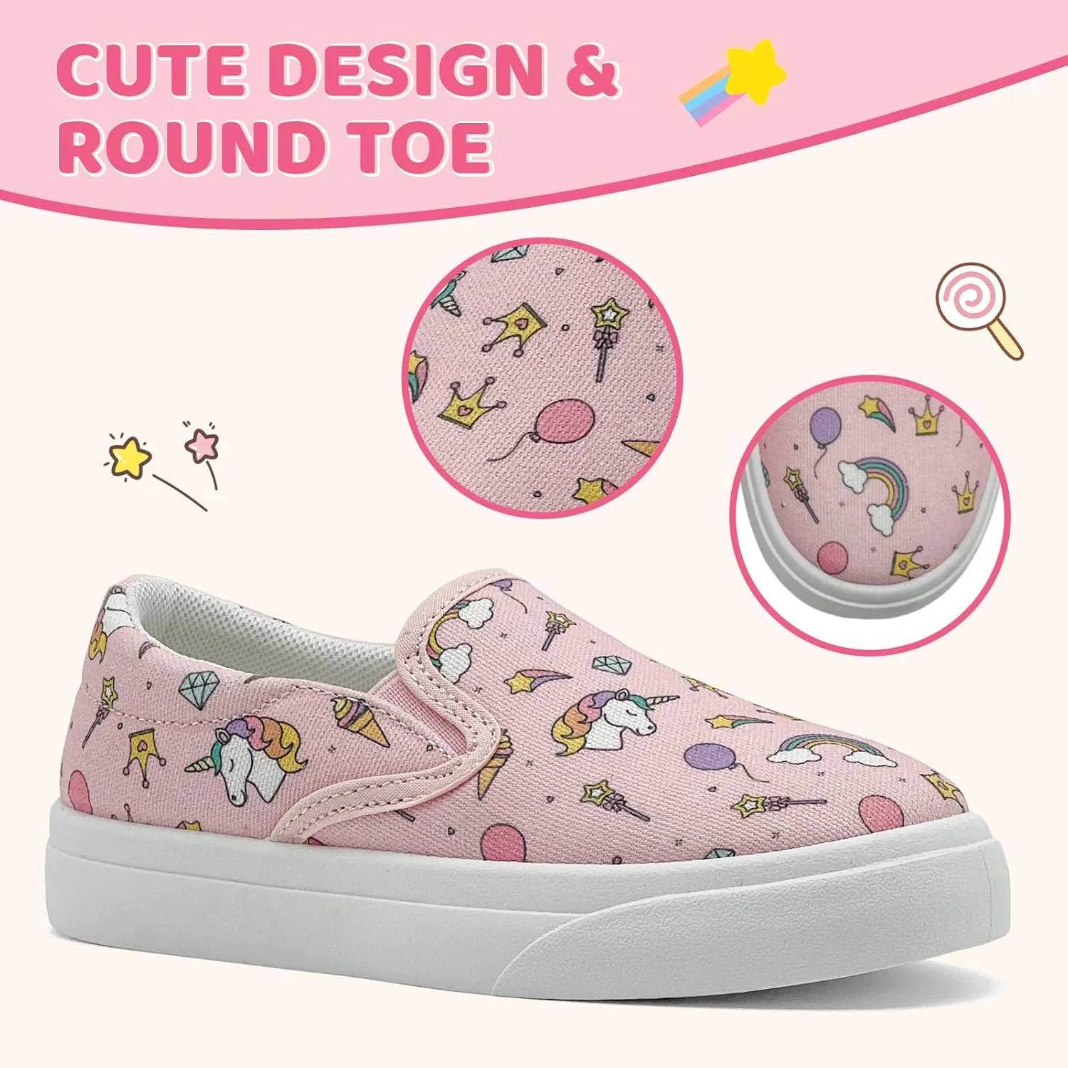 Unisex Canvas Sneakers Comfortable Breathable Casual Toddler Shoes Non-Slip Toddler Girl Sneakers