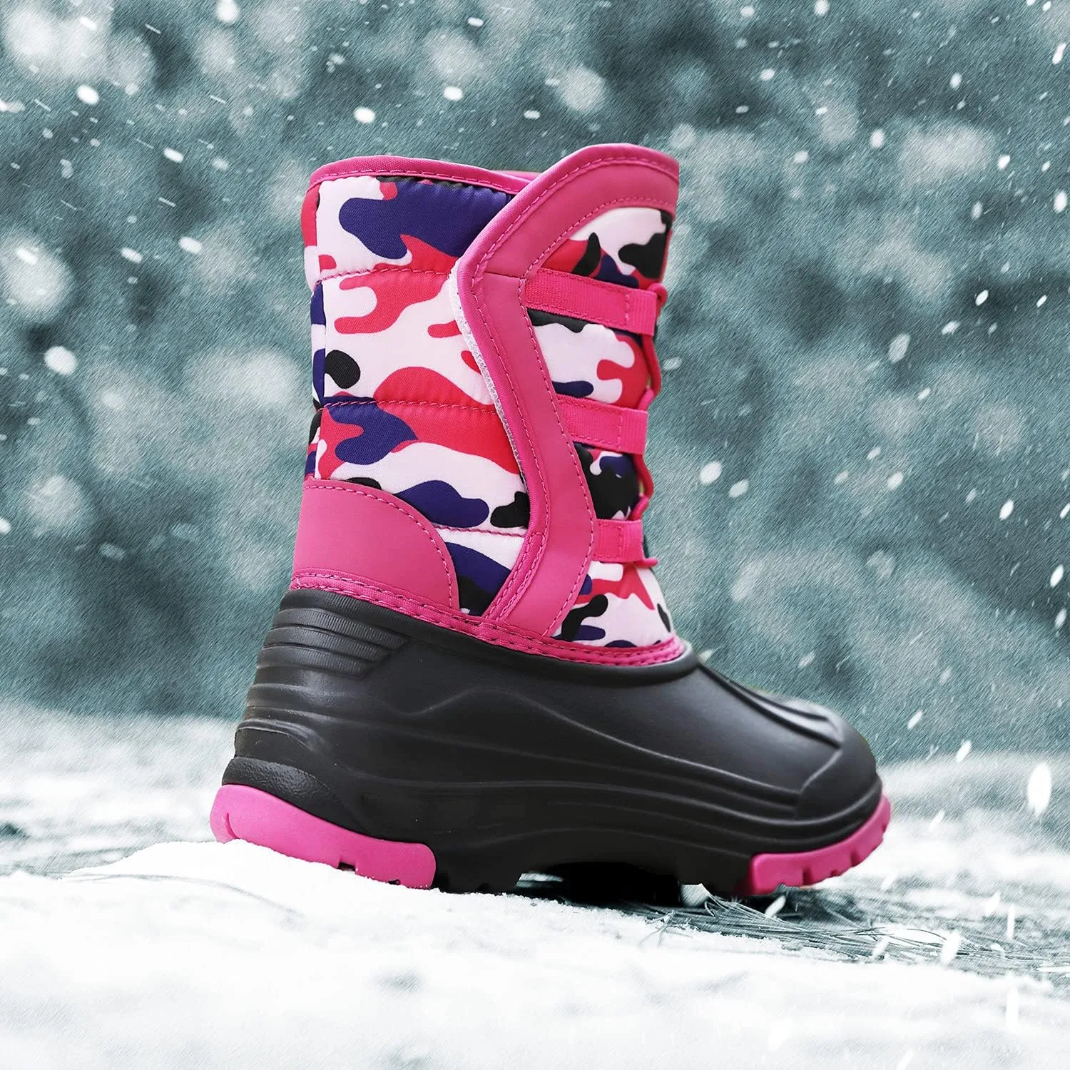Unisex-Child Snow Boots Winter Waterproof Slip Resistant Cold Weather Shoes (Toddler/Little Kid/Big Kid)