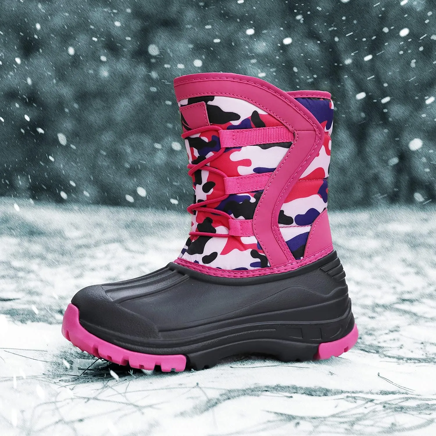 Unisex-Child Snow Boots Winter Waterproof Slip Resistant Cold Weather Shoes (Toddler/Little Kid/Big Kid)
