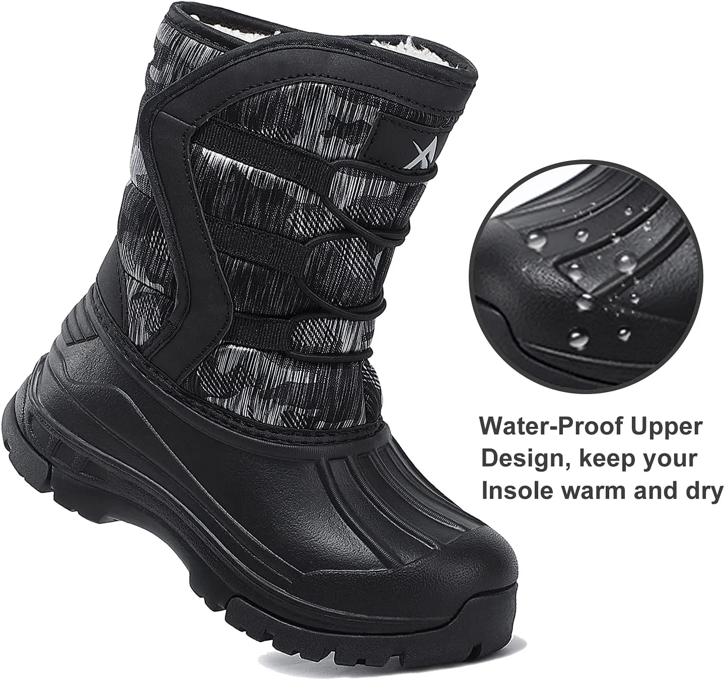 Unisex-Child Snow Boots Winter Waterproof Slip Resistant Cold Weather Shoes (Toddler/Little Kid/Big Kid)
