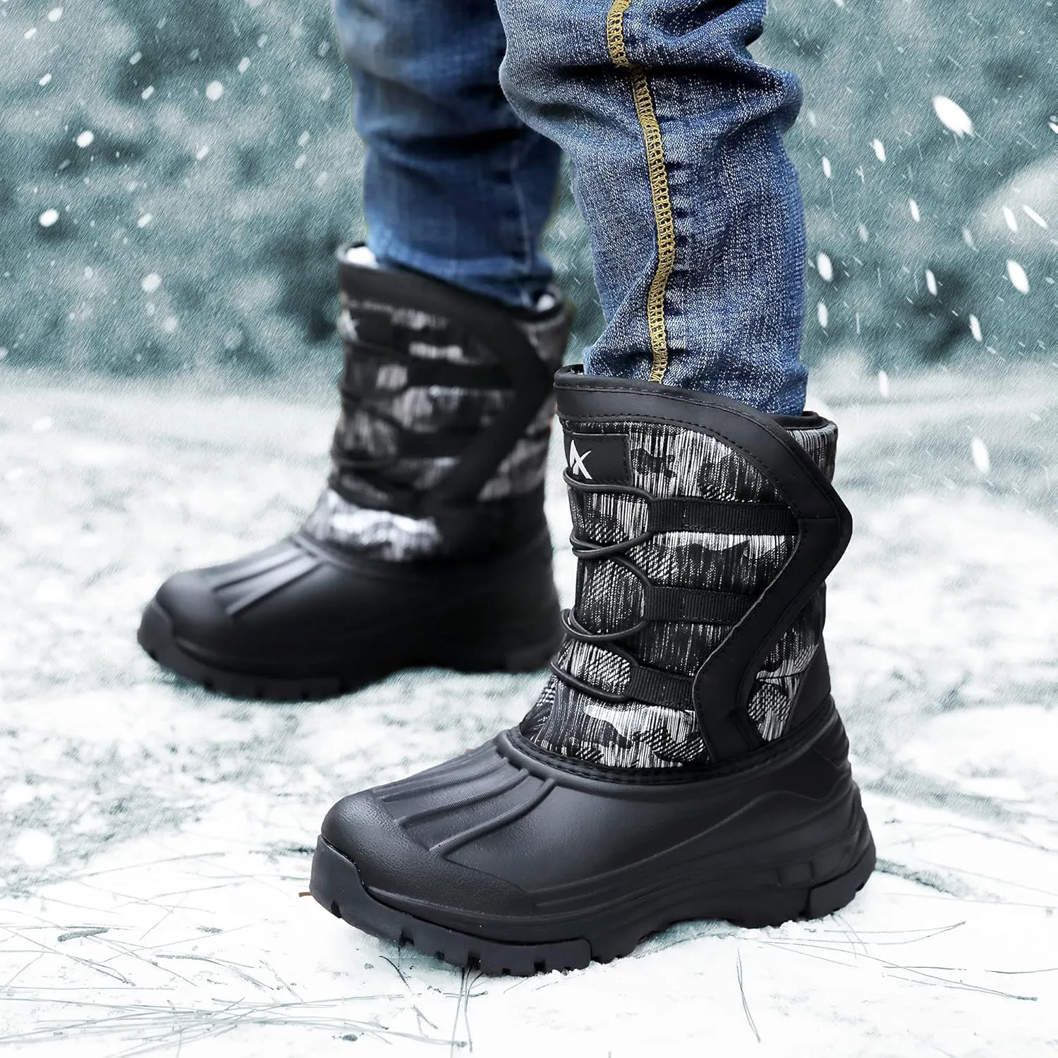 Unisex-Child Snow Boots Winter Waterproof Slip Resistant Cold Weather Shoes (Toddler/Little Kid/Big Kid)