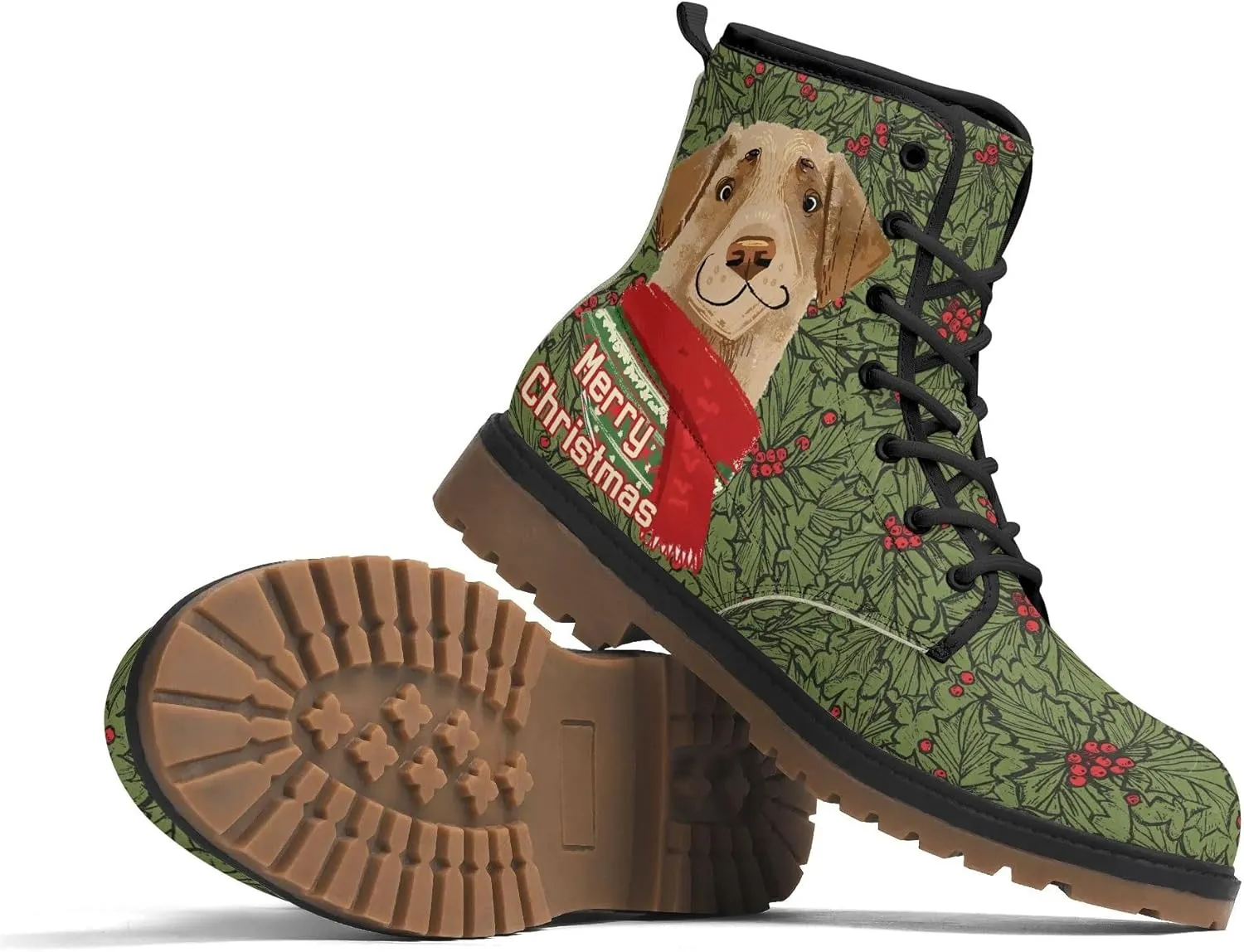Unisex Military-Grade Ankle Footwear - Waterproof PU Leather with Slip-Resistant Rubber Tread | Chunky Platform Workwear Style for Urban Adventures & All-Day Comfort Cushioned Collar