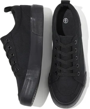Uoidru Canvas Shoes for Women White Tennis Sneakers Womens Black Shoes Casual Comfortable Low Top Skateboard Fashion Sneakers
