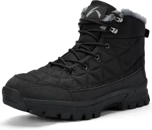 UPSOLO Men's Snow Winter Boots Lightweight Waterproof Fur Lined Anti-slip Cold Weather Shoes