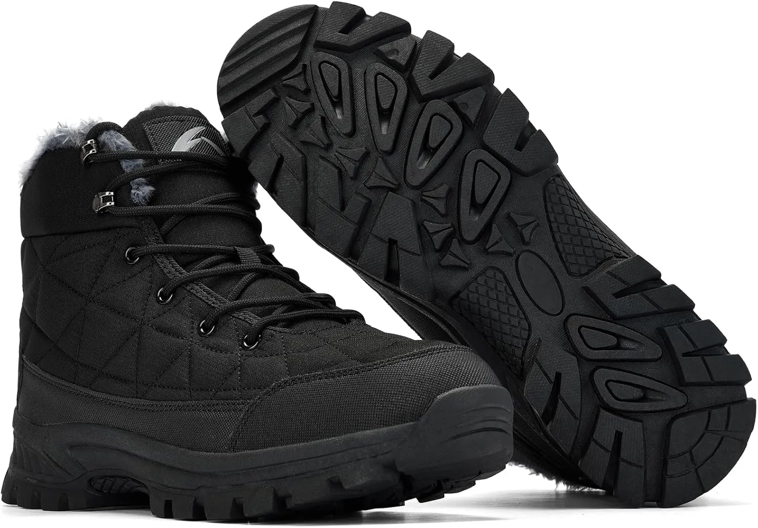 UPSOLO Men's Snow Winter Boots Lightweight Waterproof Fur Lined Anti-slip Cold Weather Shoes