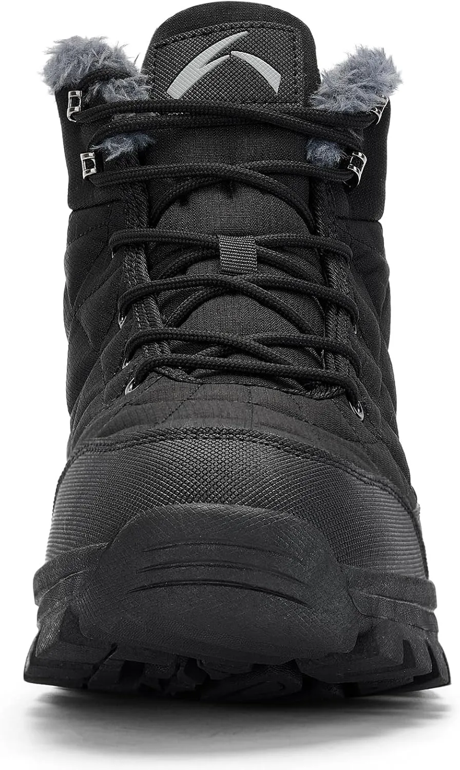 UPSOLO Men's Snow Winter Boots Lightweight Waterproof Fur Lined Anti-slip Cold Weather Shoes