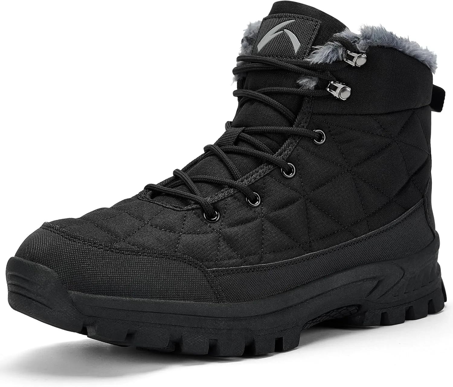UPSOLO Men's Snow Winter Boots Lightweight Waterproof Fur Lined Anti-slip Cold Weather Shoes