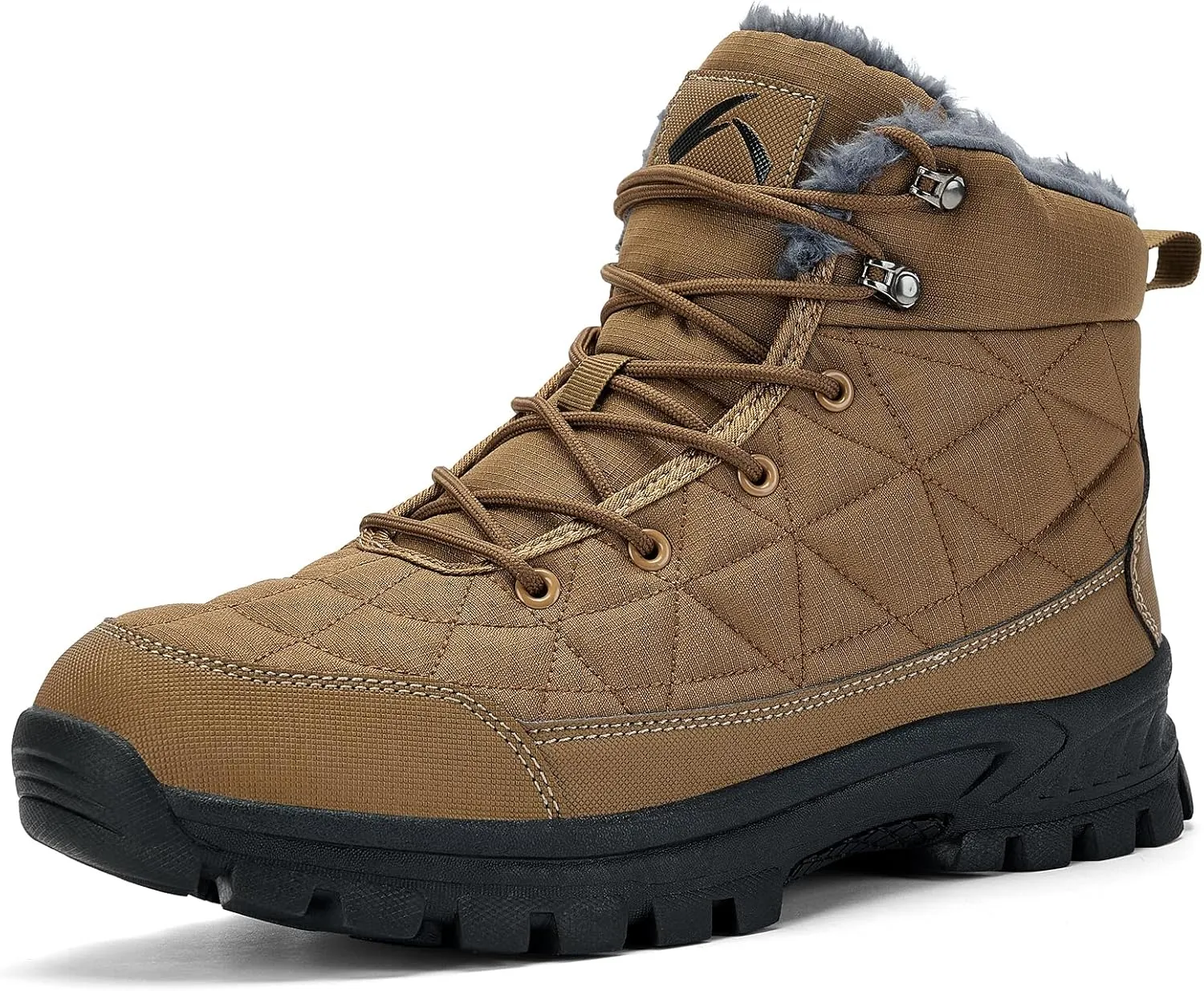 UPSOLO Men's Snow Winter Boots Lightweight Waterproof Fur Lined Anti-slip Cold Weather Shoes