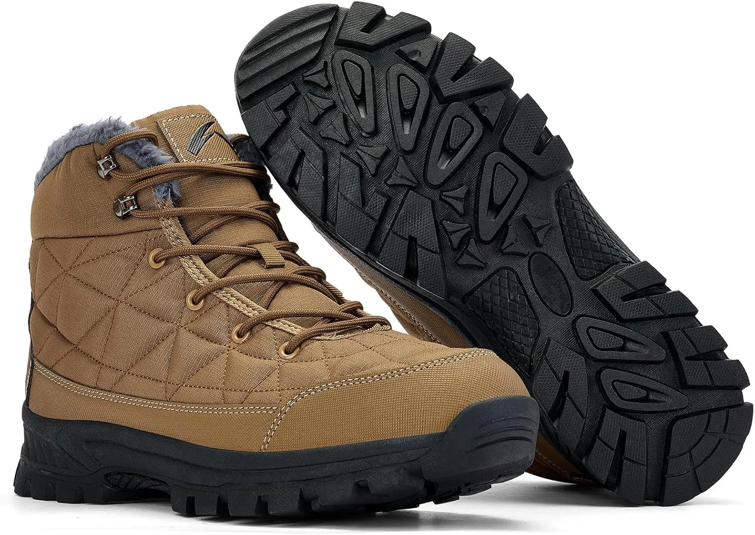 UPSOLO Men's Snow Winter Boots Lightweight Waterproof Fur Lined Anti-slip Cold Weather Shoes
