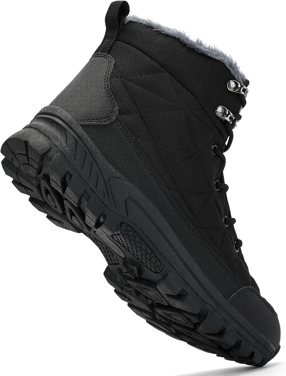 UPSOLO Men's Snow Winter Boots Lightweight Waterproof Fur Lined Anti-slip Cold Weather Shoes