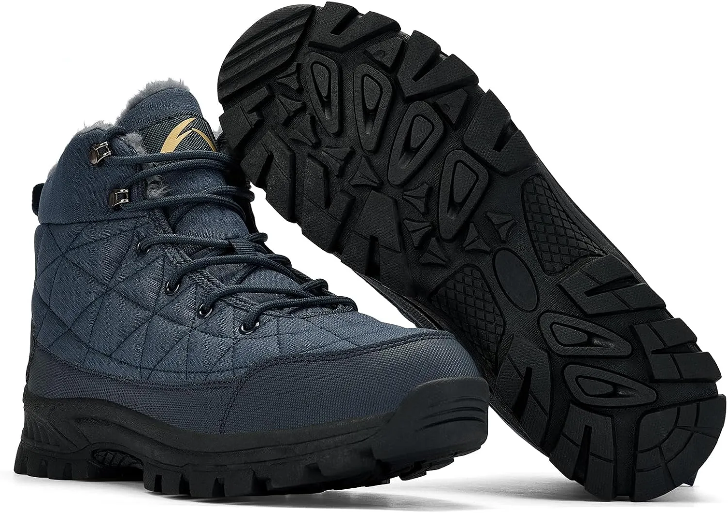 UPSOLO Men's Snow Winter Boots Lightweight Waterproof Fur Lined Anti-slip Cold Weather Shoes
