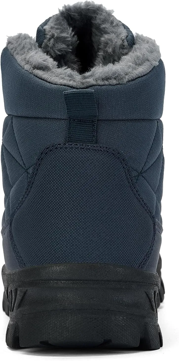 UPSOLO Men's Snow Winter Boots Lightweight Waterproof Fur Lined Anti-slip Cold Weather Shoes