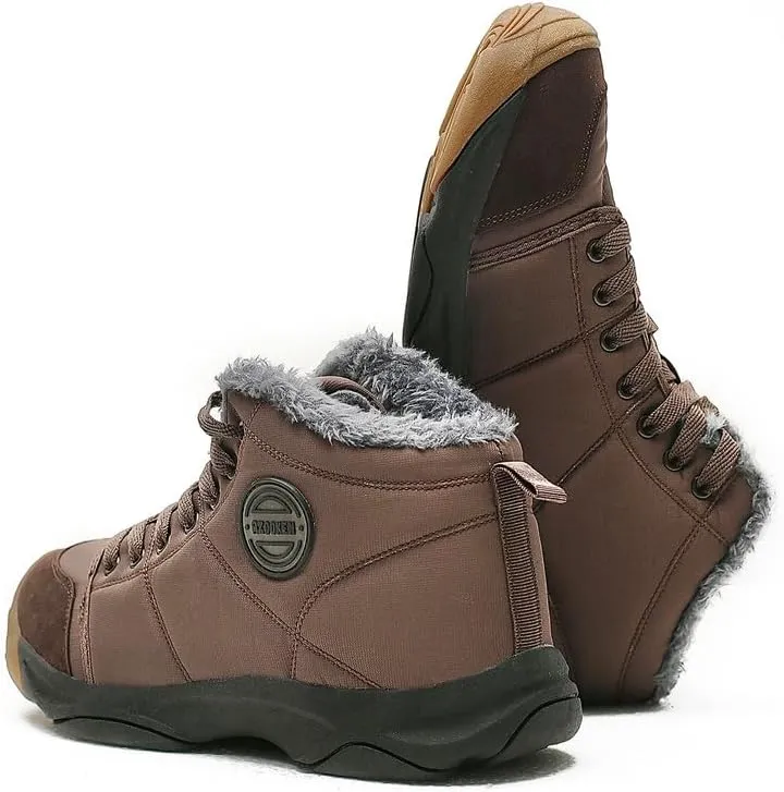 UPSOLO Mens Winter Trekking Snow Boots Water Resistant Shoes Anti-Slip Fully Fur Lined Casual Lightweight Hiking Boot