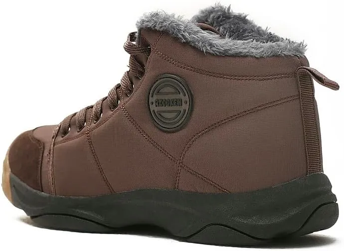 UPSOLO Mens Winter Trekking Snow Boots Water Resistant Shoes Anti-Slip Fully Fur Lined Casual Lightweight Hiking Boot