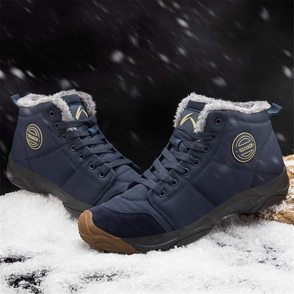 UPSOLO Mens Winter Trekking Snow Boots Water Resistant Shoes Anti-Slip Fully Fur Lined Casual Lightweight Hiking Boot