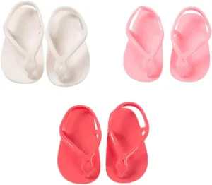 Value Pack of Dollshoes 3 Pairs of Handmade Mini Sandals for Girls Doll Accessory and Shoes Toy