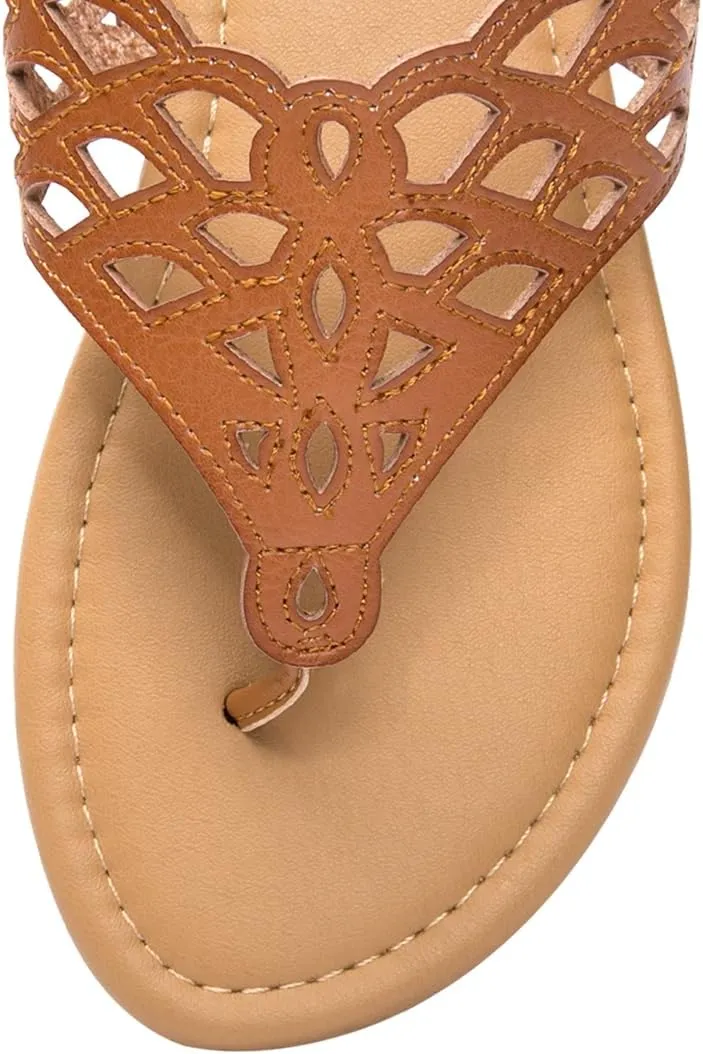 Vanessa Women's Thong Flat Sandals T-Strap Sandals Slip On Gladiator Slide Sandals Summer Beach Flip Flop