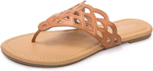 Vanessa Women's Thong Flat Sandals T-Strap Sandals Slip On Gladiator Slide Sandals Summer Beach Flip Flop