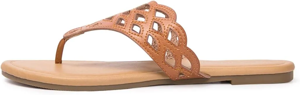 Vanessa Women's Thong Flat Sandals T-Strap Sandals Slip On Gladiator Slide Sandals Summer Beach Flip Flop
