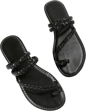 Verdusa Women's Strappy Thong Sandals Beach Sandals Boho Flats