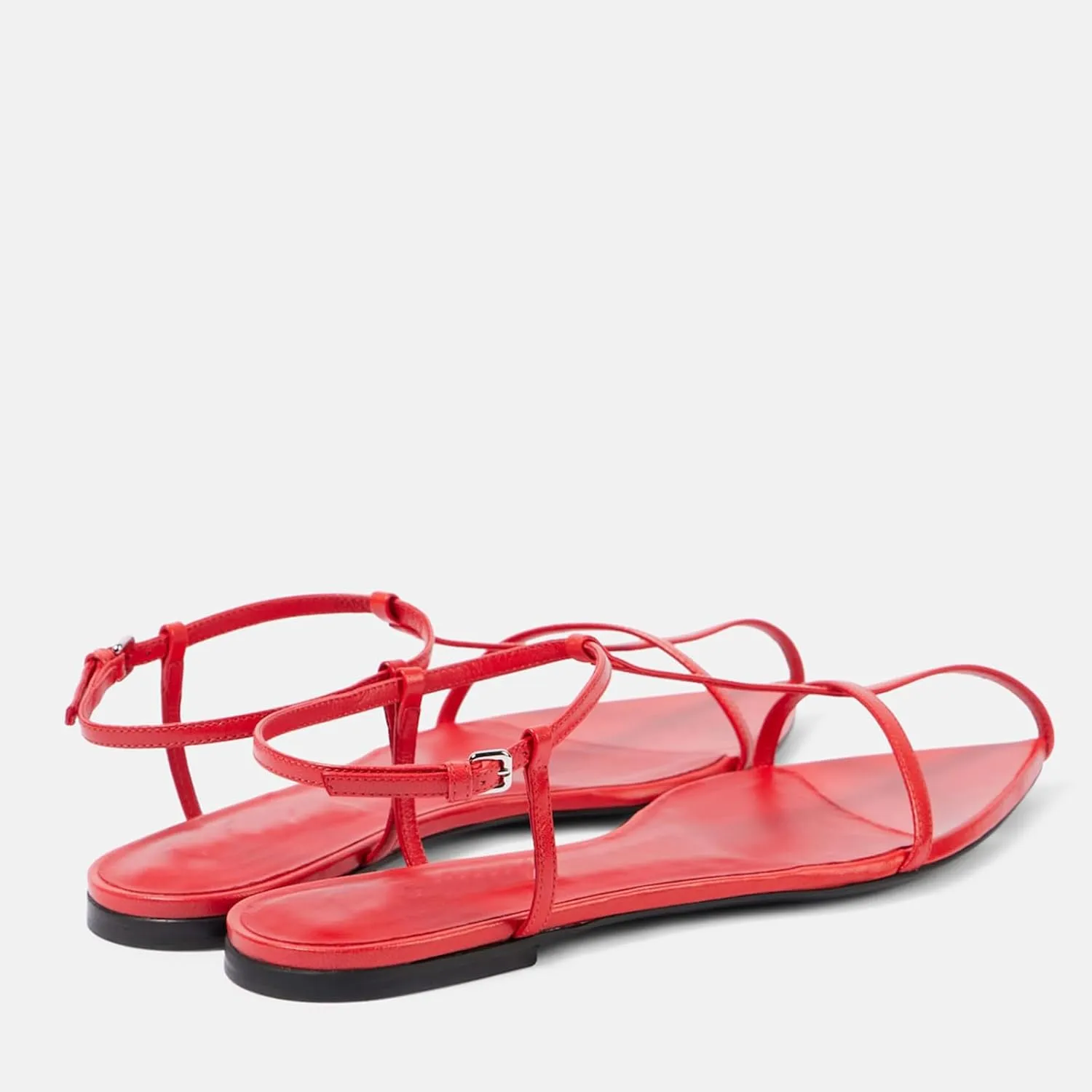 Vertundy Women's Flat Sandals Pointed Open Toe Slip On Outdoor Slippers Strappy Buckle Fashion Shoes
