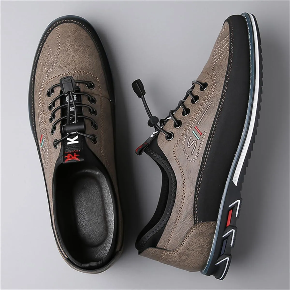 Veslexth Men Casual Business Shoes Slip-on Adjustable Loafers Driving Working Walking Party Formal Oxfords