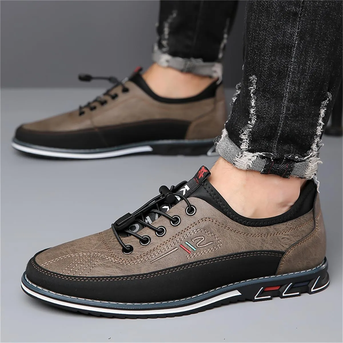 Veslexth Men Casual Business Shoes Slip-on Adjustable Loafers Driving Working Walking Party Formal Oxfords