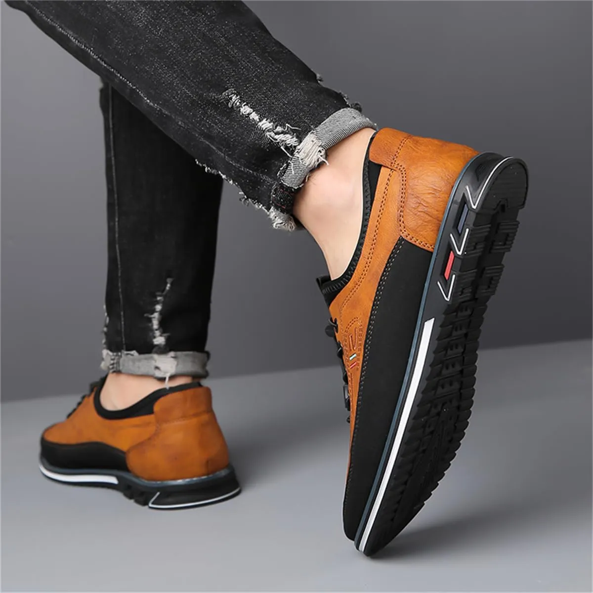 Veslexth Men Casual Business Shoes Slip-on Adjustable Loafers Driving Working Walking Party Formal Oxfords