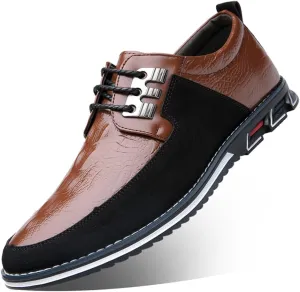 Veslexth Men's Loafer Dress Shoes Fashion Casual Lace-Up Walking Sneakers Comfortable Business Work Sport Shoes