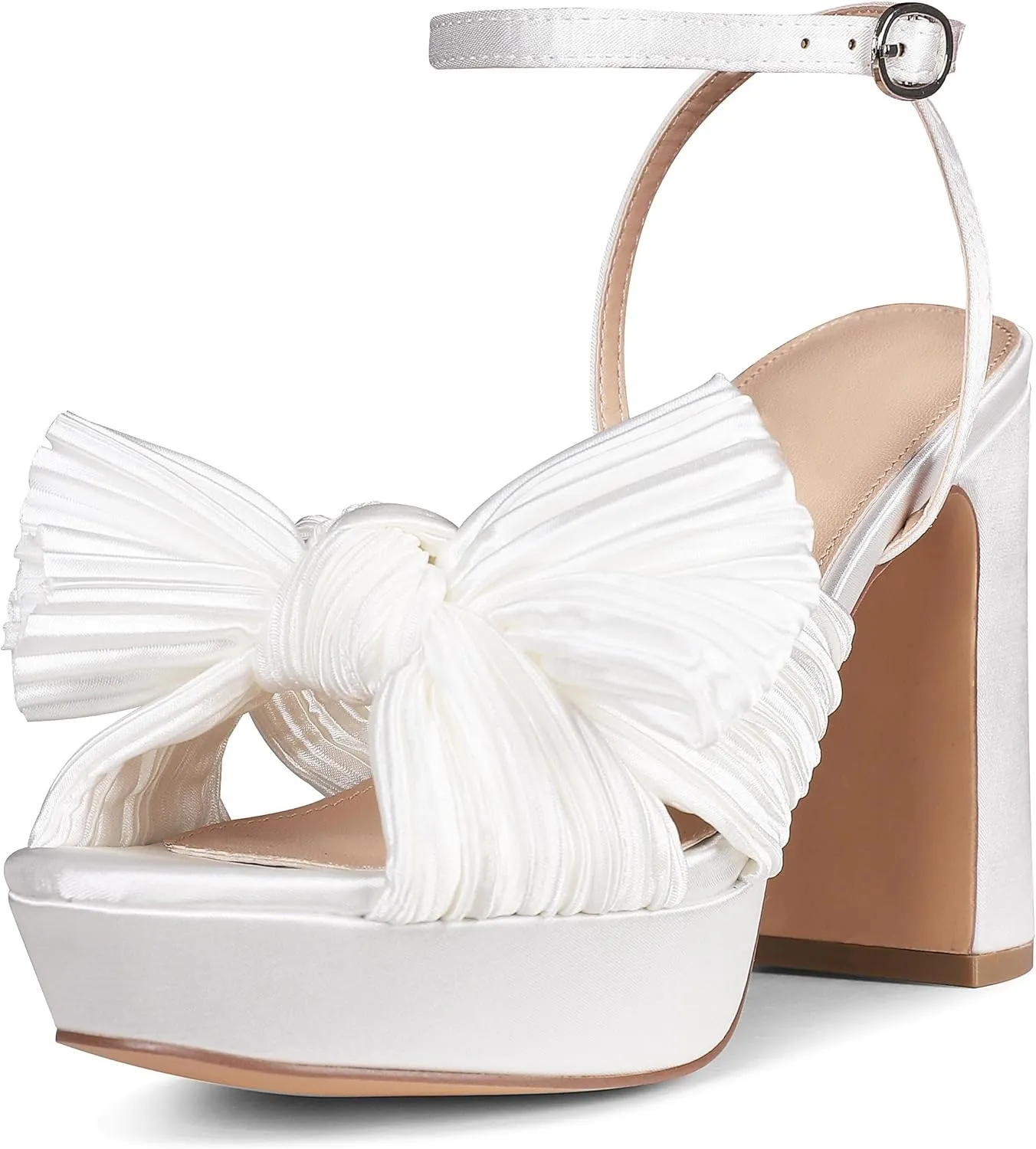 VIMISAOI Womens Heeled Sandals Platform Sandals Women White Sandals Women Dress Sandals for Women Wedding Shoes for Bride