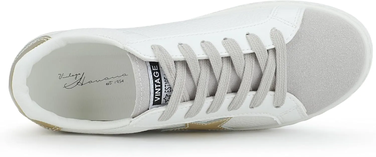 VINTAGE HAVANA Women’s Fashion Sneakers | Casual Lace up Low Top Tennis Shoes | Cute Trendy Dressy Sneakers
