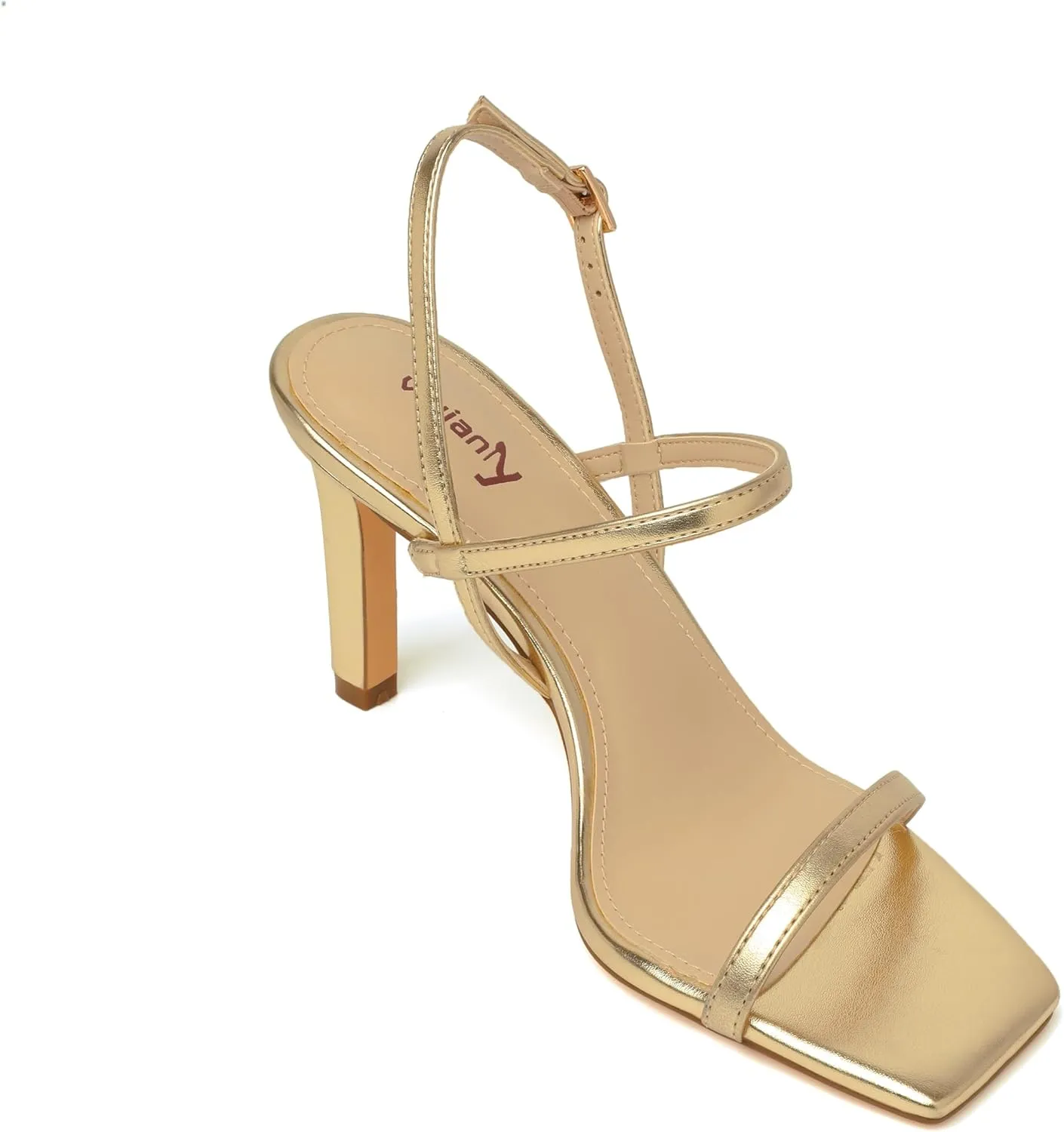 vivianly Women's Strappy Heels for Women Sandals Trendy Square Toe Sandals with Ankle Strap For Weddings, Proms, Parties