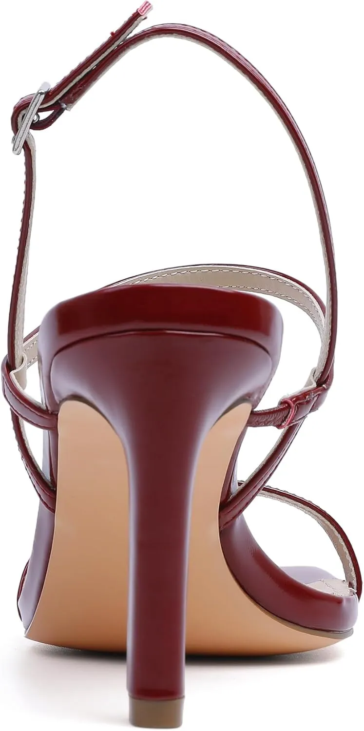 vivianly Women's Strappy Heels for Women Sandals Trendy Square Toe Sandals with Ankle Strap For Weddings, Proms, Parties