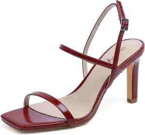 vivianly Women's Strappy Heels for Women Sandals Trendy Square Toe Sandals with Ankle Strap For Weddings, Proms, Parties