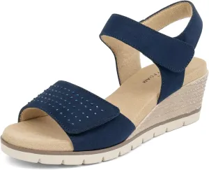 VJH confort Women's Wedge Sandals, Comfort Memory Foam Rhinestone Sandal with Adjustable straps