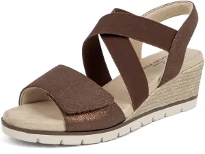 VJH confort Women's Wedge Sandals Stretchy Strap Slip-on Comfortable Causal Summer Shoe